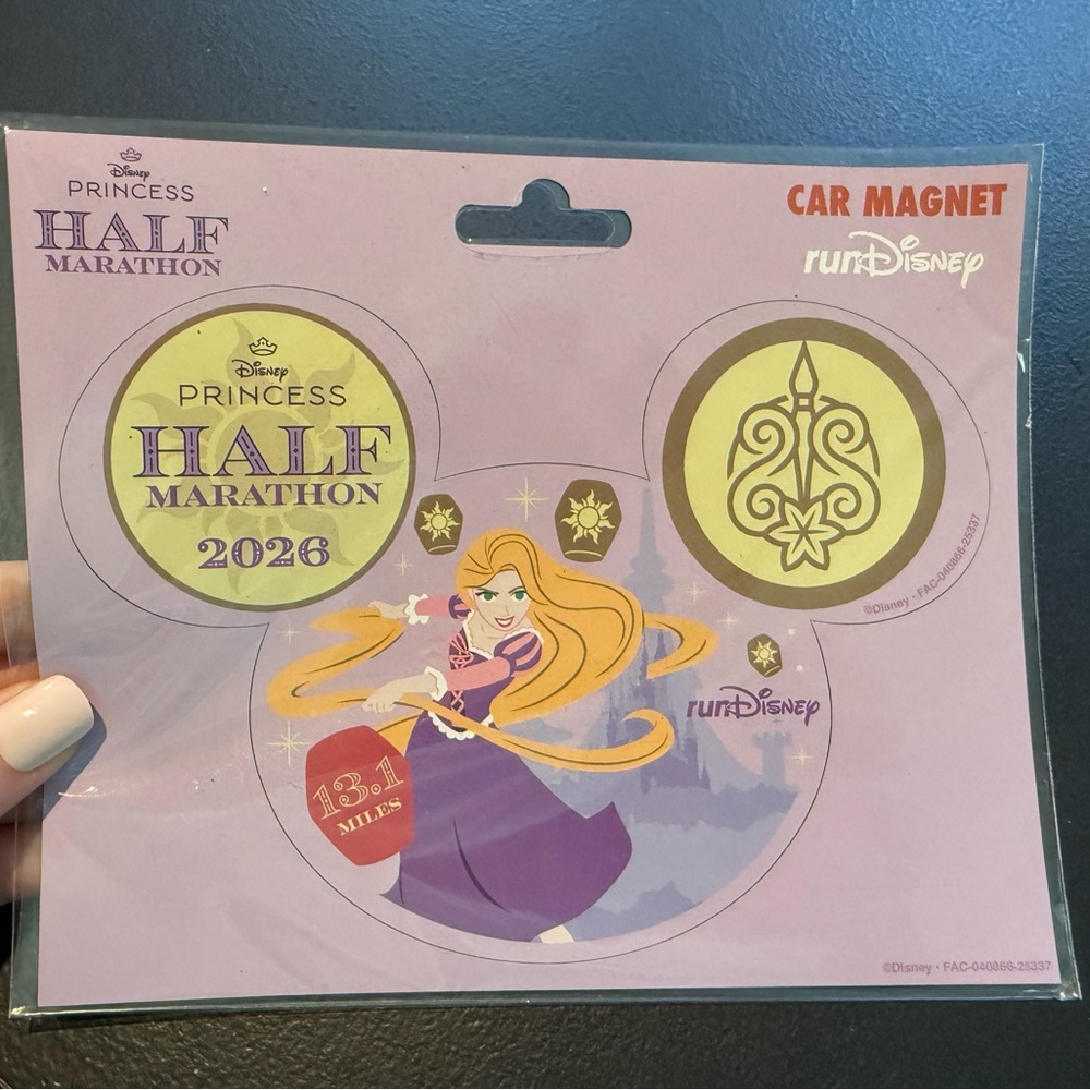 Disney Princess Half Marathon Magnet - Purple and Yellow